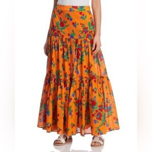 Tory Burch Tiered Floral Maxi Skirt